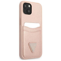 Guess GUHCP13SPSATPP iPhone 13 mini 5,4 "pink / pink hardcase SaffianoTriangle Logo Cardslot