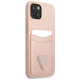 Guess GUHCP13SPSATPP iPhone 13 mini 5,4 "pink / pink hardcase SaffianoTriangle Logo Cardslot