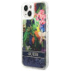 Guess GUHCP14MLFLSB iPhone 14 Plus 6.7 "blue / blue hardcase Flower Liquid Glitter