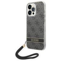 Guess GUOHCP14LH4STK iPhone 14 Pro 6.1 "black / black hardcase 4G Print Strap