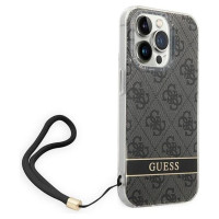 Guess GUOHCP14LH4STK iPhone 14 Pro 6.1 "black / black hardcase 4G Print Strap