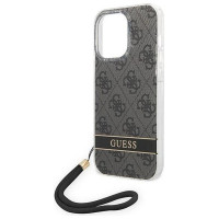 Guess GUOHCP14LH4STK iPhone 14 Pro 6.1 "black / black hardcase 4G Print Strap