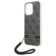 Guess GUOHCP14LH4STK iPhone 14 Pro 6.1 "black / black hardcase 4G Print Strap
