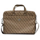 Guess Saffiano 4G Triangle Logo bag for a 16'' laptop - brown