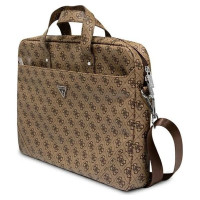 Guess Saffiano 4G Triangle Logo bag for a 16'' laptop - brown