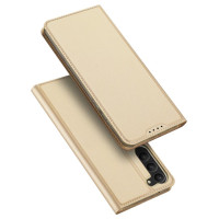 Dux Ducis Skin Pro Case for Samsung Galaxy S23+ Flip Card Wallet Stand Gold