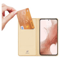 Dux Ducis Skin Pro Case for Samsung Galaxy S23+ Flip Card Wallet Stand Gold