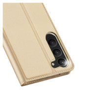 Dux Ducis Skin Pro Case for Samsung Galaxy S23+ Flip Card Wallet Stand Gold