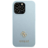 Guess Saffiano 4G Small Metal Logo Case for iPhone 13 Pro / 13 - Blue
