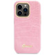 Guess Croco Collection case for iPhone 14 Pro - pink