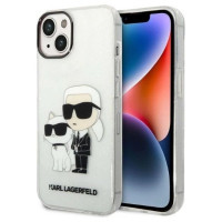 Karl Lagerfeld Glitter Karl&Choupette case for iPhone 14 Plus - transparent
