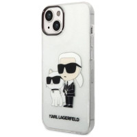 Karl Lagerfeld Glitter Karl&Choupette case for iPhone 14 Plus - transparent