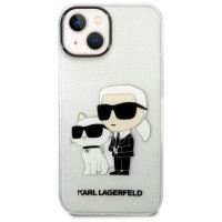 Karl Lagerfeld Glitter Karl&Choupette case for iPhone 14 Plus - transparent
