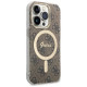 Guess Set Guess GUBPP14LH4EACSW Case+ Charger iPhone 14 Pro 6.1" brown/brown hard case 4G Print MagSafe