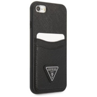 Guess GUHCI8PSATPK iPhone 7/8 SE 2020 / SE 2022 hardcase black/black hardcase Saffiano Triangle Logo Cardslot