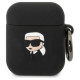 Karl Lagerfeld KLA2RUNIKK AirPods 1/2 cover black/black Silicone Karl Head 3D