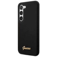 Guess GUHCS23SSLSMK S23 S911 black/black hardcase Silicone Vintage Gold Logo