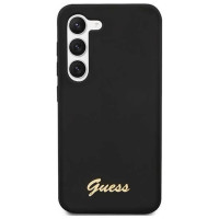 Guess GUHCS23SSLSMK S23 S911 black/black hardcase Silicone Vintage Gold Logo