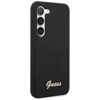 Guess GUHCS23SSLSMK S23 S911 black/black hardcase Silicone Vintage Gold Logo
