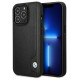 BMW Case BMW BMHCP14L22RBDK iPhone 14 Pro 6.1" black/black hardcase Leather Blue Dots