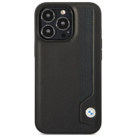 BMW Case BMW BMHCP14L22RBDK iPhone 14 Pro 6.1" black/black hardcase Leather Blue Dots