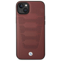 BMW Case BMW BMHCP14S22RPSR iPhone 14 6.1" burgundy/burgundy Leather Seats Pattern