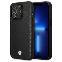 BMW Case BMW BMHMP14X22RFGK iPhone 14 Pro Max 6.7" black/black Leather Diamond Pattern MagSafe