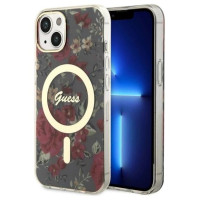 Guess Flower MagSafe case for iPhone 14 - green