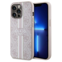 Guess GUHMP13LP4RPSP iPhone 13 Pro / 13 6.1" pink/pink hardcase 4G Printed Stripes MagSafe