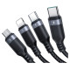 Joyroom Multi-Use Series S-A18 4in1 USB-A - USB-C / USB-C / Lightning / micro USB cable 1.2m - black