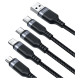 Joyroom Multi-Use Series S-A18 4in1 USB-A - USB-C / USB-C / Lightning / micro USB cable 1.2m - black