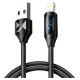 Wozinsky USB-A Cable - Lightning Wozinsky WUALC1 with LED Display 2.4A 1m - Black