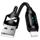 Wozinsky USB-A Cable - Lightning Wozinsky WUALC1 with LED Display 2.4A 1m - Black