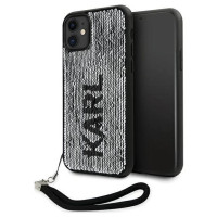 Karl Lagerfeld KLHCN61PSQRKS iPhone 11 / Xr 6.1" silver/silver hardcase Sequins Cord