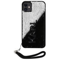 Karl Lagerfeld KLHCN61PSQRKS iPhone 11 / Xr 6.1" silver/silver hardcase Sequins Cord