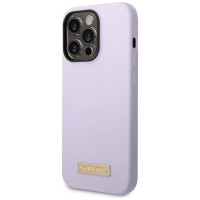 Guess GUHMP14LSBPLU iPhone 14 Pro 6.1" purple/purple hard case Silicone Logo Plate MagSafe