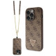 Guess GUHCP14LP4TDSCPW case for iPhone 14 Pro - brown Crossbody 4G Metal Logo