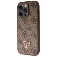 Guess GUHCP14LP4TDSCPW case for iPhone 14 Pro - brown Crossbody 4G Metal Logo