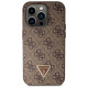 Guess GUHCP14LP4TDSCPW case for iPhone 14 Pro - brown Crossbody 4G Metal Logo