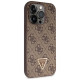 Guess GUHCP14LP4TDSCPW case for iPhone 14 Pro - brown Crossbody 4G Metal Logo