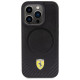 Ferrari Carbon Metal Logo MagSafe case for iPhone 15 Pro - black