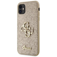 Guess GUHCN61HG4SGD case for iPhone 11 / Xr - gold Glitter Script Big 4G