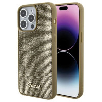 Guess Disco Metal Script case for iPhone 15 Pro Max - gold