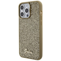 Guess Disco Metal Script case for iPhone 15 Pro Max - gold