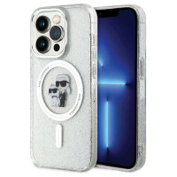 Karl Lagerfeld Karl&Choupette Glitter MagSafe case for iPhone 15 Pro - transparent