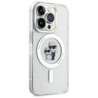 Karl Lagerfeld Karl&Choupette Glitter MagSafe case for iPhone 15 Pro - transparent