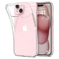 Spigen Liquid Crystal iPhone 15 Plus Case - Clear Glitter