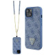 Guess GUHCP15SP4TDSCPB iPhone 15 6.1" blue/blue hardcase Crossbody 4G Metal Logo