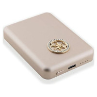 Guess MagSafe 4G Strassed Metal Logo induction power bank 15W 5000mAh - gold