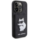 Karl Lagerfeld Saffiano Cardslots and Stand Monogram Choupette Case for iPhone 15 Pro - Black